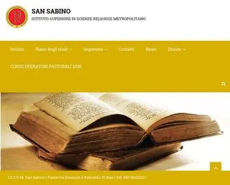 Issrmsansabino.it(ISTITUTO SUPERIORE DI SCIENZE RELIGIOSE METROPOLITANO) Screenshot