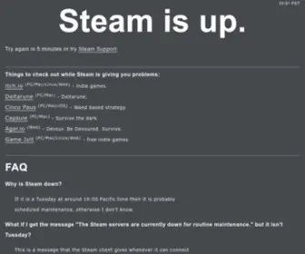 Issteamdown.com(Simply tells you if Steam) Screenshot
