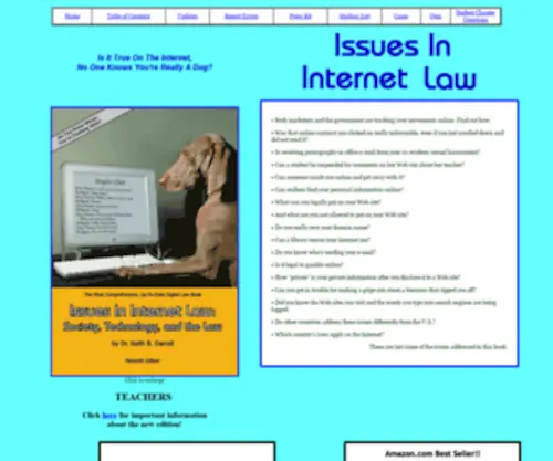 Issuesininternetlaw.com(The 2012 edition of Issues In Internet Law) Screenshot