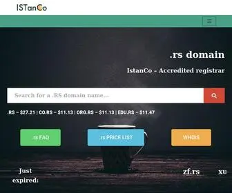 Istanco.rs(ISTanCo Accredited registrar of Serbian .rs Domain Names) Screenshot