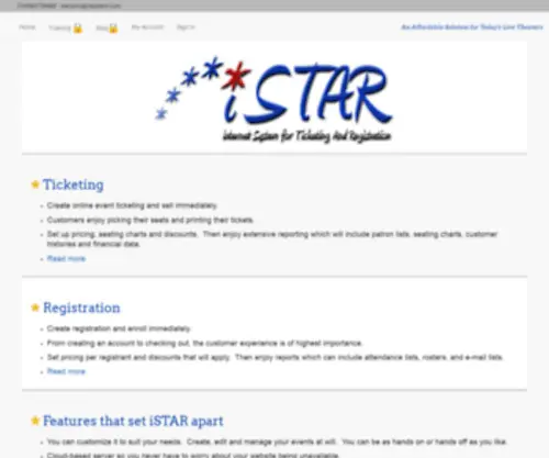 Istartickets.com(ISTAR Ticketing and Registration) Screenshot