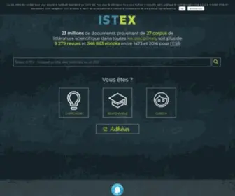 Istex.fr(Socle de la bibliothèque scientifique numérique nationale) Screenshot