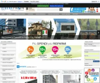 Italfrom.com(HomePage-Vendita online scaffalature da magazzino, recinzioni rete metallica e modulari e pali e filo bekaert per vigneto) Screenshot