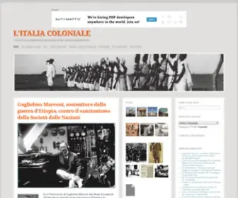Italiacoloniale.com(Attualità e storie dimenticate dalle ex Colonie italiane) Screenshot