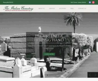 Italiancemetery.com(Serving all faiths and nationalities since 1899) Screenshot