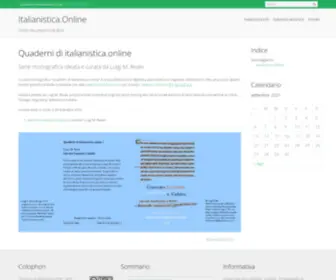 Italianistica.online(Studi Italianistici in Rete) Screenshot