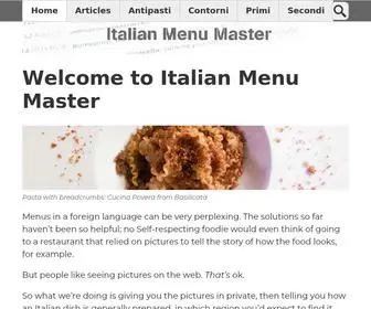 Italianmenumaster.com(The Italian Menu) Screenshot