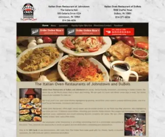 Italianovenrestaurant.com(Italian Oven Restaurant Johnstown and DuBois) Screenshot