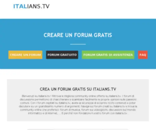 Italians.tv(Creare un forum) Screenshot