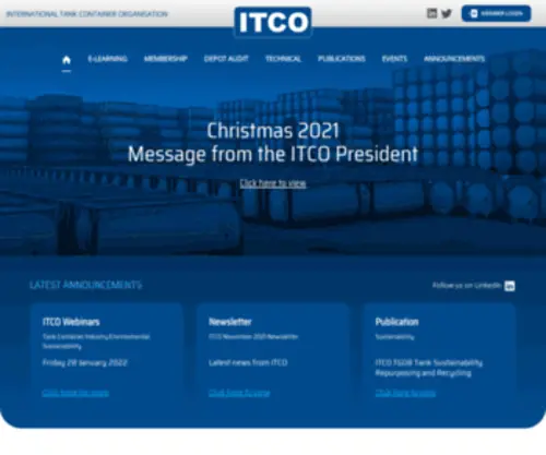 Itco.org(INTERNATIONAL TANK CONTAINER ORGANISATION) Screenshot