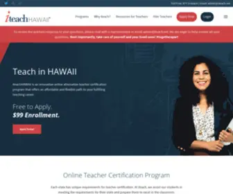 Iteachhawaii.com(Fast and Affordable Online Teacher Certification) Screenshot