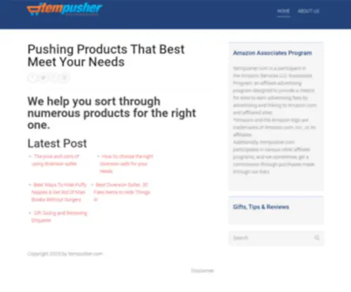 Itempusher.com(Pushing Products That Best Meet Your Needs) Screenshot