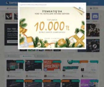 Itemsatis.com(Türkiye'nin En Büyük Oyuncu Pazar Yeri ve Epin Sitesi) Screenshot