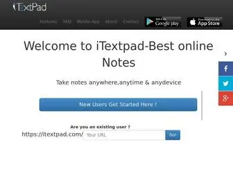 Itextpad.com(Free Online Notepad) Screenshot