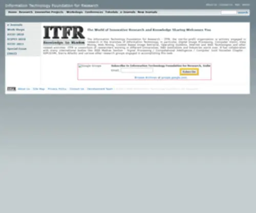 Itfrindia.org Screenshot