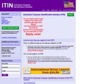 Itinonline.com(Individual Taxpayer Identification Number (ITIN) ONLINE) Screenshot