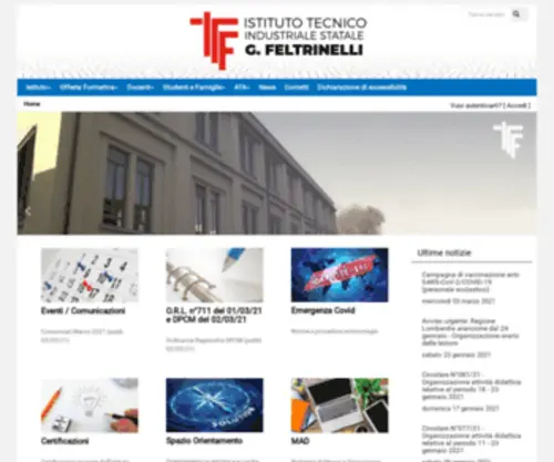 Itisfeltrinelli.it(Sito web istituzionale Istituto Tecnico Industriale Statale G. Feltrinelli) Screenshot