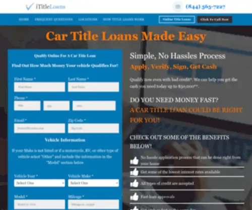 Ititleloans.com(Car Title Loans Done Fast by Cash Fast Lending) Screenshot