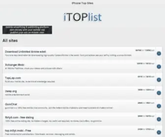 Itoplist.mobi(IPhone Top Sites) Screenshot