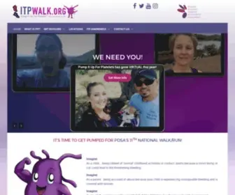 Itpwalk.org(Pump It Up for Platelets connects people affected by ITP (immune thrombocytopenia)) Screenshot