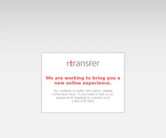 Itransfer.com(A global money transfer company) Screenshot