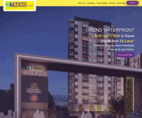 Itrendravet.com(ITrend Waterfront 1 and 2 BHK Starts ₹ 32 Lac) Screenshot