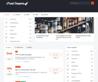 Itrustcoupons.com(ITrust Coupons) Screenshot