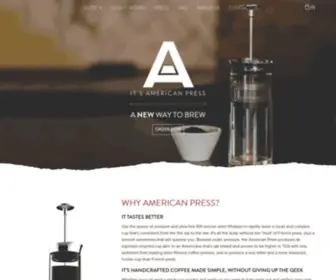 Itsamericanpress.com(Rapidly brew connoisseur quality coffee in a convenient press without the mess) Screenshot