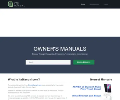 Itsmanual.com(Owner's manuals for all sorts of products) Screenshot