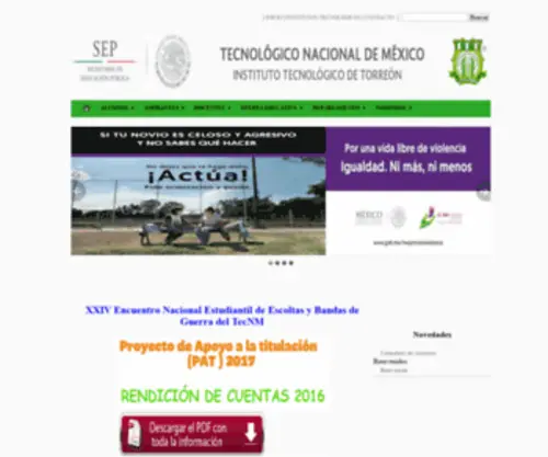 Ittorreon.edu.mx(TecNM) Screenshot