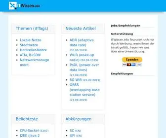 Itwissen.info(Technologiewissen online) Screenshot