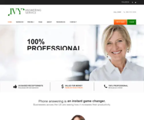 Ivyanswer.com(Telephone Answering Service USA) Screenshot