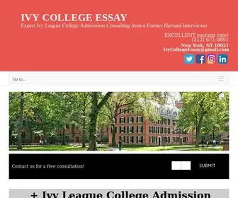 Ivycollegeessay.com(Expert Ivy League Admissions Consulting from a Former Harvard Interviewer) Screenshot