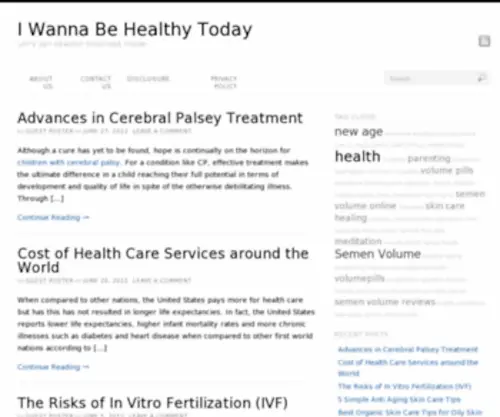 Iwannabehealthytoday.com(I Wanna Be Healthy Today) Screenshot