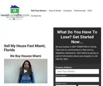 Iwantcashoffer.com(Sell My House Fast Miami) Screenshot