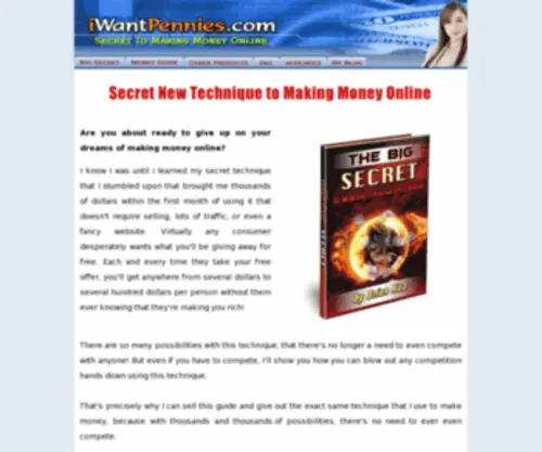 Iwantpennies.com(Secret To Making Money Online) Screenshot