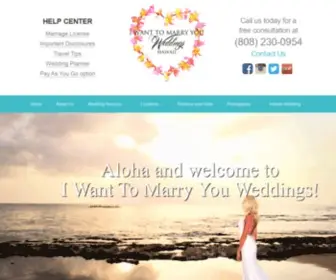 Iwanttomarryyou.org(Hawaii Weddings) Screenshot