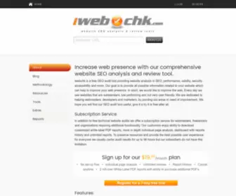 Iwebchk.com(Free SEO audit tool. Our online Search Engine Optimization audit tool) Screenshot