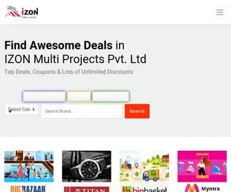 Izonmultibrand.in(Unlimited Discounts & Shopping on some India's famous Brands & Online Shopping Websites) Screenshot