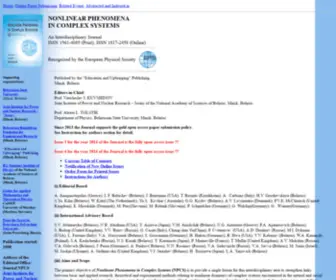 J-NPCS.org(Interdisciplinary Journal Nonlinear Phenomena in Complex Systems) Screenshot