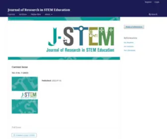J-Stem.net(Journal of Research in STEM Education) Screenshot