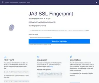 JA3ER.com(SSL Fingerprint JA3) Screenshot