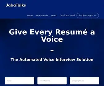 Jabatalks.com(JabaTalks' automated voice interview system) Screenshot