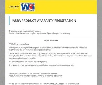 Jabraphwarranty.com(WSI Product Information Registration) Screenshot