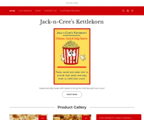 Jack-N-Creeskettlekorn.com(Cree's Kettlekorn) Screenshot