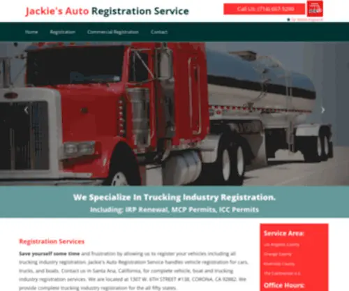 Jackiesautoreg.net(Jackie's Auto Registration Service) Screenshot