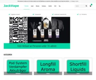 Jackvape.de(E-Zigaretten, Liquids, Aroma, Pod bestellen) Screenshot