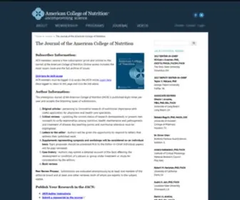 Jacn.org(American Nutrition Association) Screenshot