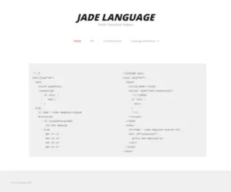 Jade-Lang.com(Template Engine) Screenshot
