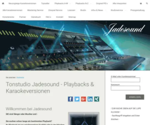 Jadesound.de(Playbacks und Karaoke Songs zu Top) Screenshot